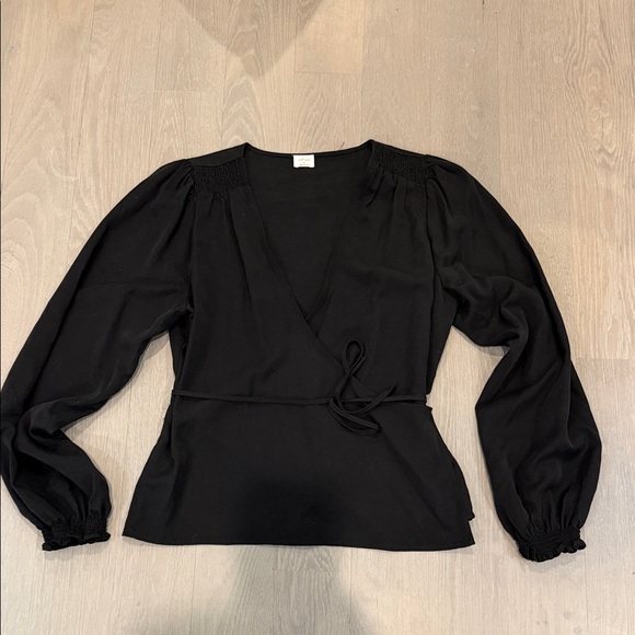 Aritzia Wilfred Tops - Aritzia Wilfred Black Lilia Black Wrap Blouse, EUC, M